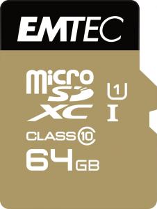 Karta Emtec Karta pamięci Emtec MicroSD 64GB Emtec SDXC CL.10 Gold &amp;Adapter Bl. (ECMSDM64GX) 1