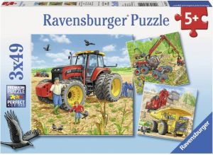 Ravensburger Puzzle 3x49el Ogromne maszyny (080120) 1