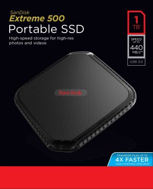 Dysk zewnętrzny SSD SanDisk SSD Extreme 500 Portable 1 TB Czarny (SDSSDEXT-1T00-G25) 3