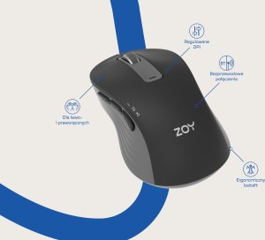 Mysz ZOY Mysz ZOY bezprzewodowa ZMS88 + Podkładka ZOY żelowa czarna ZMP25 4