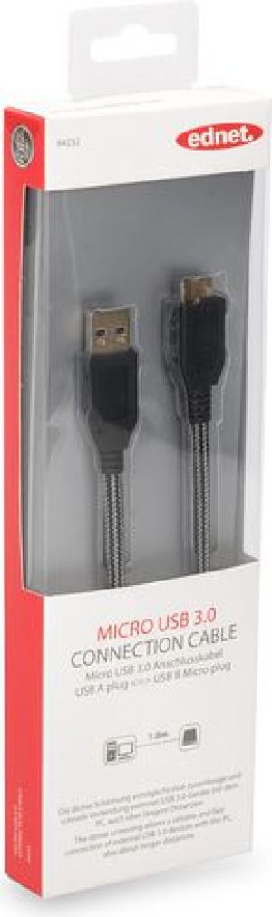 Kabel USB Ednet USB 3.0 A/micro USB B, 1m (84232) 1