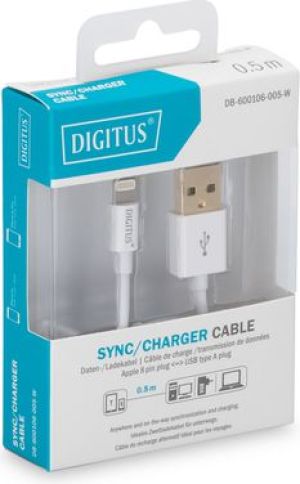 Kabel USB Digitus USB/Lightning, 0.5m (DB-600106-005-W) 1