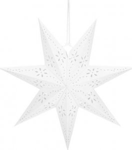 Springos Gwiazda świąteczna papierowa zawieszka choinkowa biała UNIWERSALNY 1
