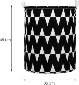 Springos Kosz do przechowywania zabawek i ubrań pojemnik z uszami czarny zygzak UNIWERSALNY 4