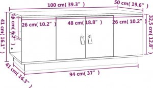 vidaXL Stolik kawowy, 100x50x41 cm, lite drewno sosnowe 10