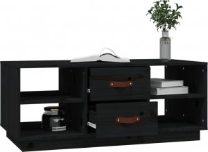 vidaXL vidaXL Stolik kawowy, czarny, 100x50x41 cm, lite drewno sosnowe 4