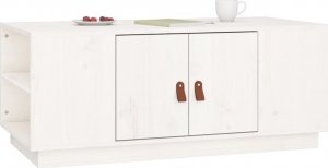 vidaXL Stolik kawowy, biały, 100x50x41 cm, lite drewno sosnowe 5