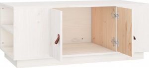 vidaXL Stolik kawowy, biały, 100x50x41 cm, lite drewno sosnowe 7