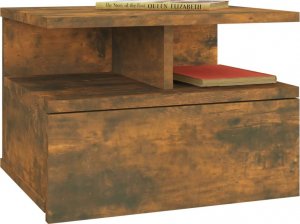 vidaXL vidaXL Wisząca szafka nocna, przydymiony dąb, 40x31x27 cm 3