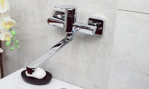 Bateria umywalkowa Sotbe Vorma ścienna chrom (VOR-SKW-80289848) 2