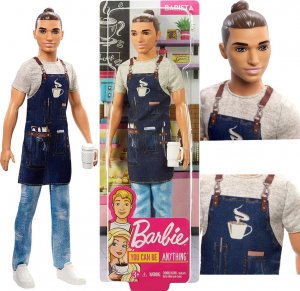 Lalka Barbie Barbie LALKA BARBIE KEN I CAN BE - KARIERA BARISTA FXP01 FXP03 1