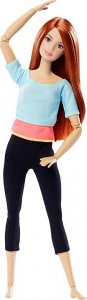 Lalka Barbie Barbie MATTEL BARBIE MADE TO MOVE RUDA - BŁĘKITNY TOP DPP74 1