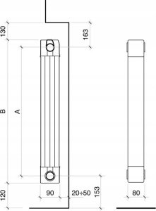 FONDITAL IT Grzejnik dekoracyjny GARDA S90/2000 (3 żeberka) 4