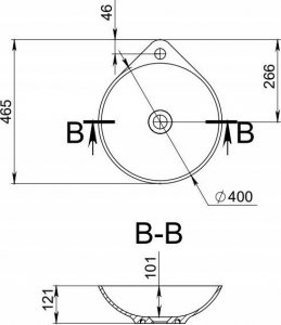 Umywalka Miraggio Umywalka nablatowa okrągła 46.5 x 40 cm 9