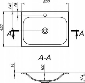 Umywalka Miraggio Umywalka wpuszczana prostokątna 60 x 45cm 7