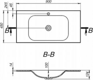 Umywalka Miraggio Umywalka wpuszczana prostokątna 90 x 45cm 8