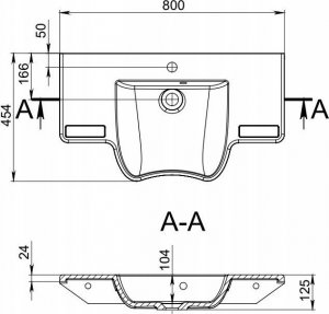 Umywalka Miraggio Umywalka podwieszana asymetryczna 80x45cm 9