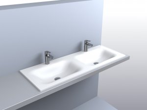 Umywalka Miraggio Umywalka podwójna wpuszczana 120 x 45 cm 4