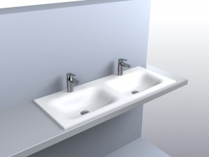 Umywalka Miraggio Umywalka podwójna wpuszczana 110 x 45 cm 4