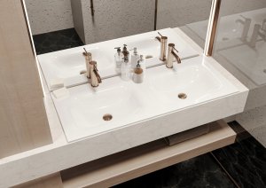 Umywalka Miraggio Umywalka podwójna wpuszczana 110 x 45 cm 6