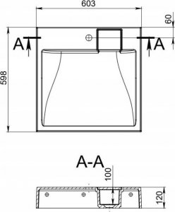 Umywalka Miraggio Umywalka ścienna kwadratowa 60 x 60 cm 9