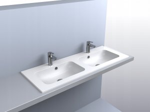 Umywalka Miraggio Umywalka podwójna wpuszczana 110 x 45 cm 4