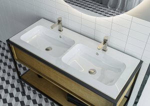 Umywalka Miraggio Umywalka podwójna wpuszczana 110 x 45 cm 6
