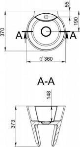 Umywalka Miraggio Umywalka podwieszana okrągła 37 x 36 cm 9
