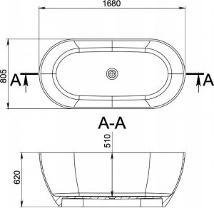 Wanna Miraggio Wanna wolnostojąca owalna 168 x 80.5 cm 12