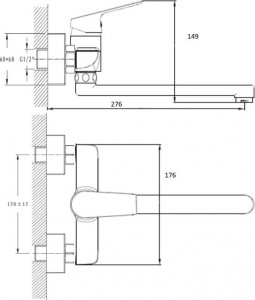 Bateria kuchenna Sotbe Vorma ścienna chrom (VOR-SKW-80289848) 5