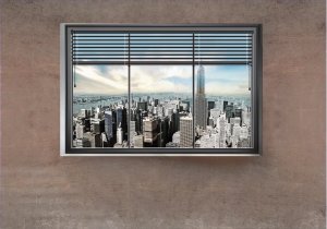 DecoNest Fototapeta - Nowojorskie okno - 300X210 1