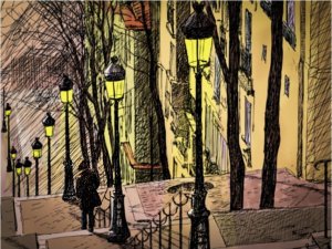 DecoNest Fototapeta - Lonely walk through Montmartre - 300X231 1