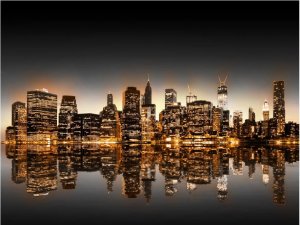DecoNest Fototapeta - Nowy Jork i złoto - 300X231 1