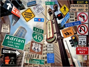 DecoNest Fototapeta - New York signposts - 300X231 1