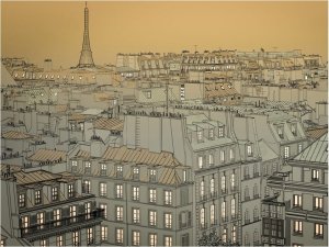 DecoNest Fototapeta - Dobranoc Paryżu - 300X231 1