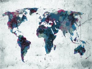 DecoNest Fototapeta - World map on the wall - 300X231 1