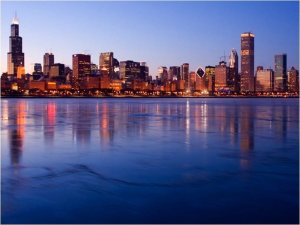DecoNest Fototapeta - Icy Downtown Chicago - 300X231 1