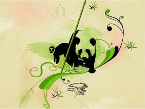 DecoNest Fototapeta - Panda w lesie bambusowym - 300X231 1