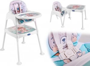 Krzesełko do karmienia stoliczek 3w1 niebieski 2