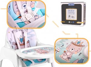 Krzesełko do karmienia stoliczek 3w1 niebieski 3