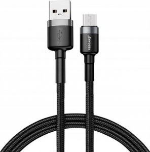 Kabel USB Feegar USB-A - microUSB 1 m Czarny (FEE-01902) 1