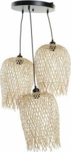 Lampa wisząca DKD Home Decor Lampa Sufitowa DKD Home Decor Czarny Metal Jasnobrązowy Bambus (30 x 30 x 94 cm) 1