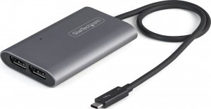 Adapter USB StarTech StarTech TB32DP14 adapter kablowy 0,46 m Thunderbolt 3 2 x DisplayPort Srebrny 1