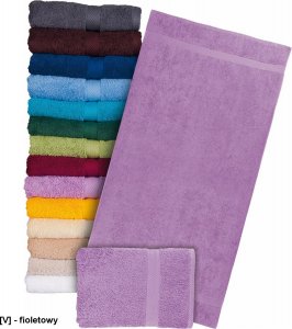 R.E.I.S. T-SOFT-70x140 - Ręcznik z wysokiej jakości frotte 500 g/m2 rozmiar 70x140cm - fioletowy. 1