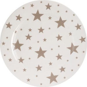 Eurofirany Talerz duży CARLO 25CM biały + beż x6 2