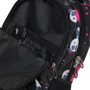 Wings Wings  Lekki plecak szkolny dziecięcy Panda + piórnik - czarny 3