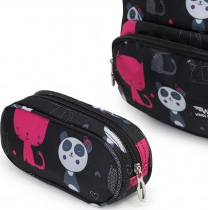 Wings Wings  Lekki plecak szkolny dziecięcy Panda + piórnik - czarny 4