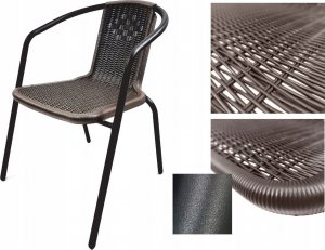 kontrast Krzesło ogrodowe na taras balkon LORETTO brązowe 2