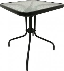 kontrast Stół stolik szklany taras balkon BERGAMO 60x60x70 cm czarny 1