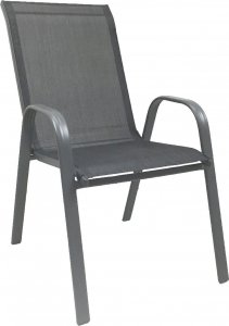 kontrast Krzesło ogrodowe metalowe nowoczesne MAJORKA szare 55x65x95 1
